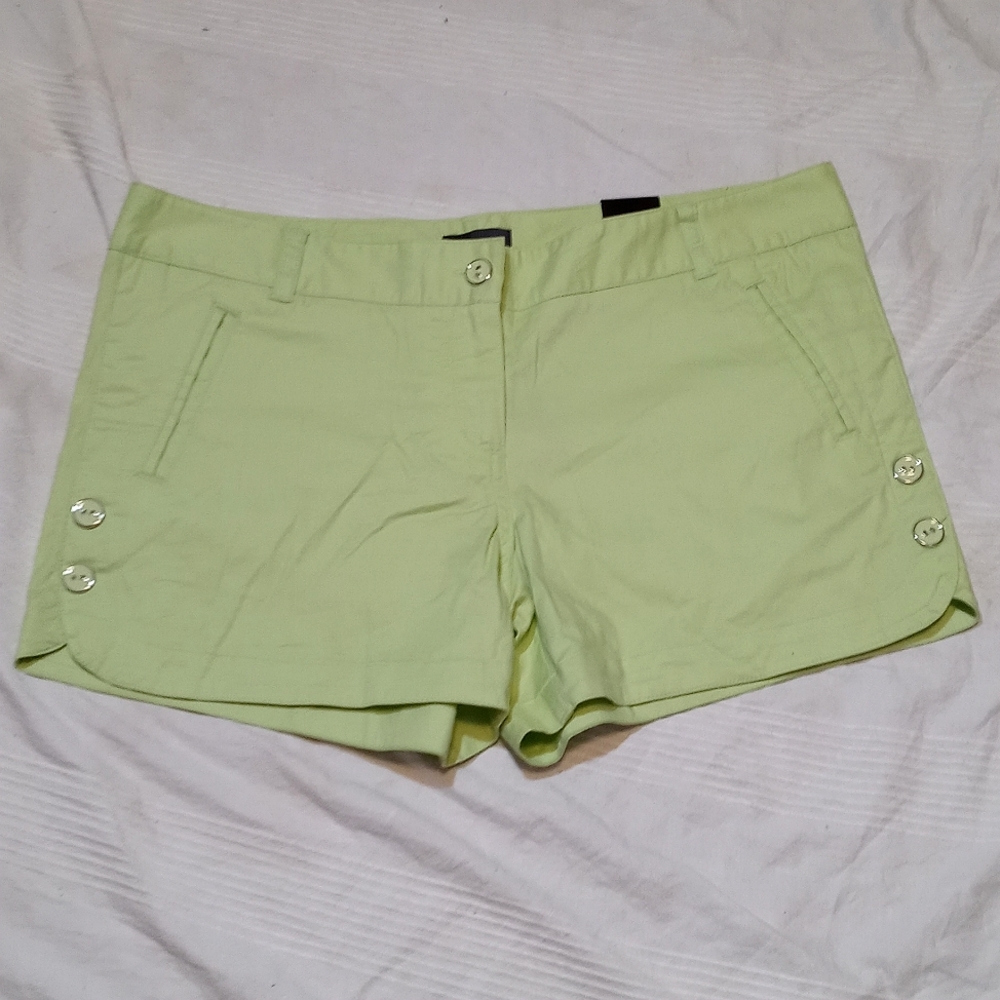 nwt the limited 'easy short' womens 10 mid rise flat front cotton chino 4"